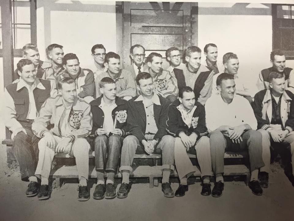 Early Alpha Psi brothers in band jackets